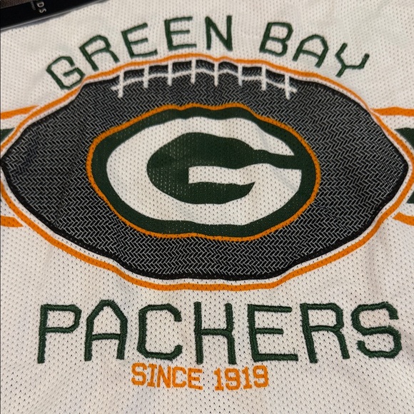 NFL Green Bay Packers White nwt Green Mesh Tee women’s shirt medium football fan - Picture 3 of 6